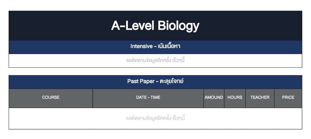 mini class - A-level - Biology - ignite a star - รอติดตาม