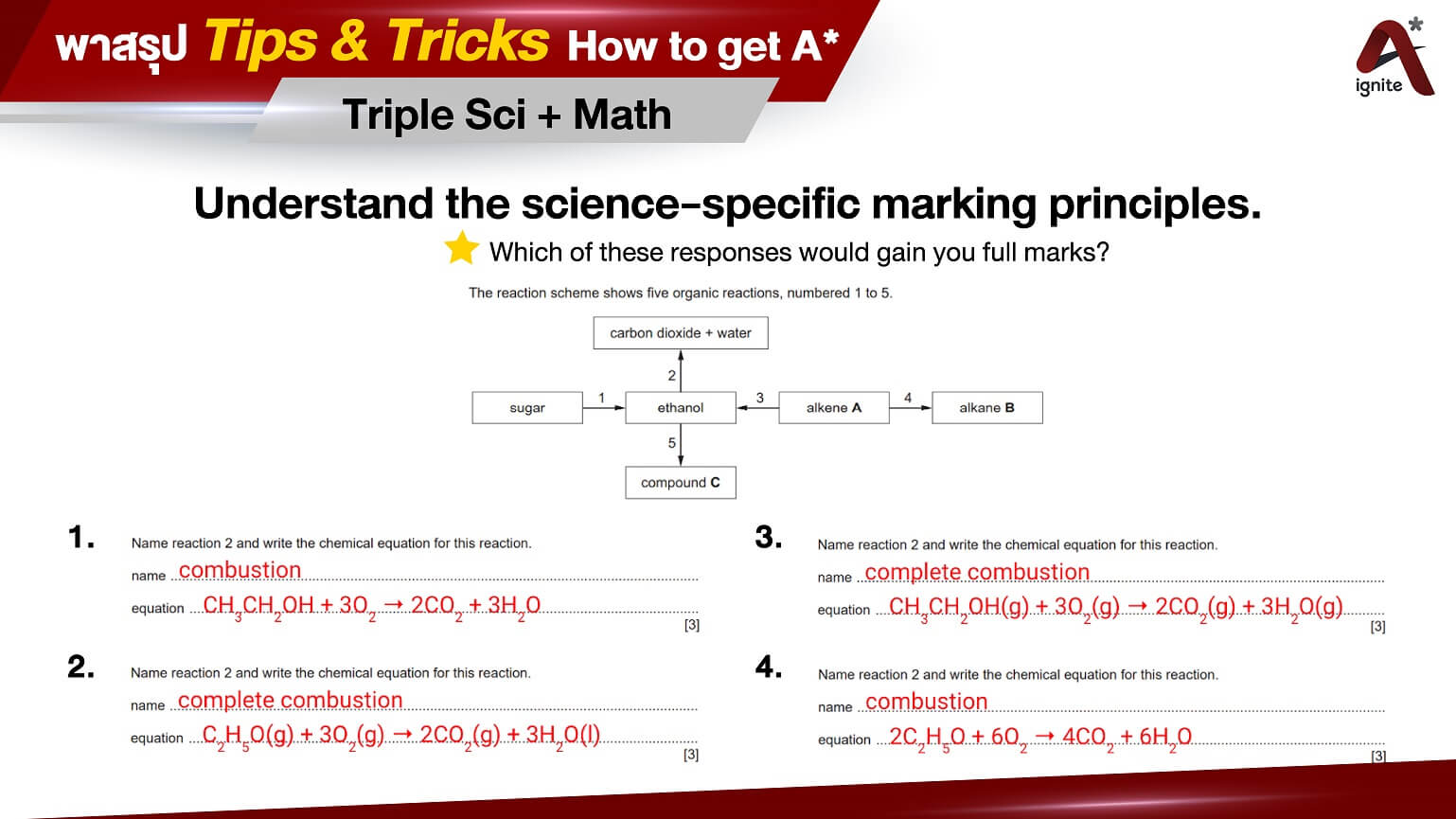 tip and trick on how to get a star on IGCSE triple science, chemistry, by ignite a star