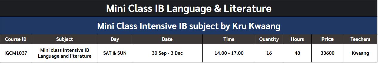 ib language literature mini class