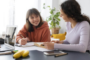 A student is studying privately with one on one class at Ignite A*, the premium tutoring school in Thailand.