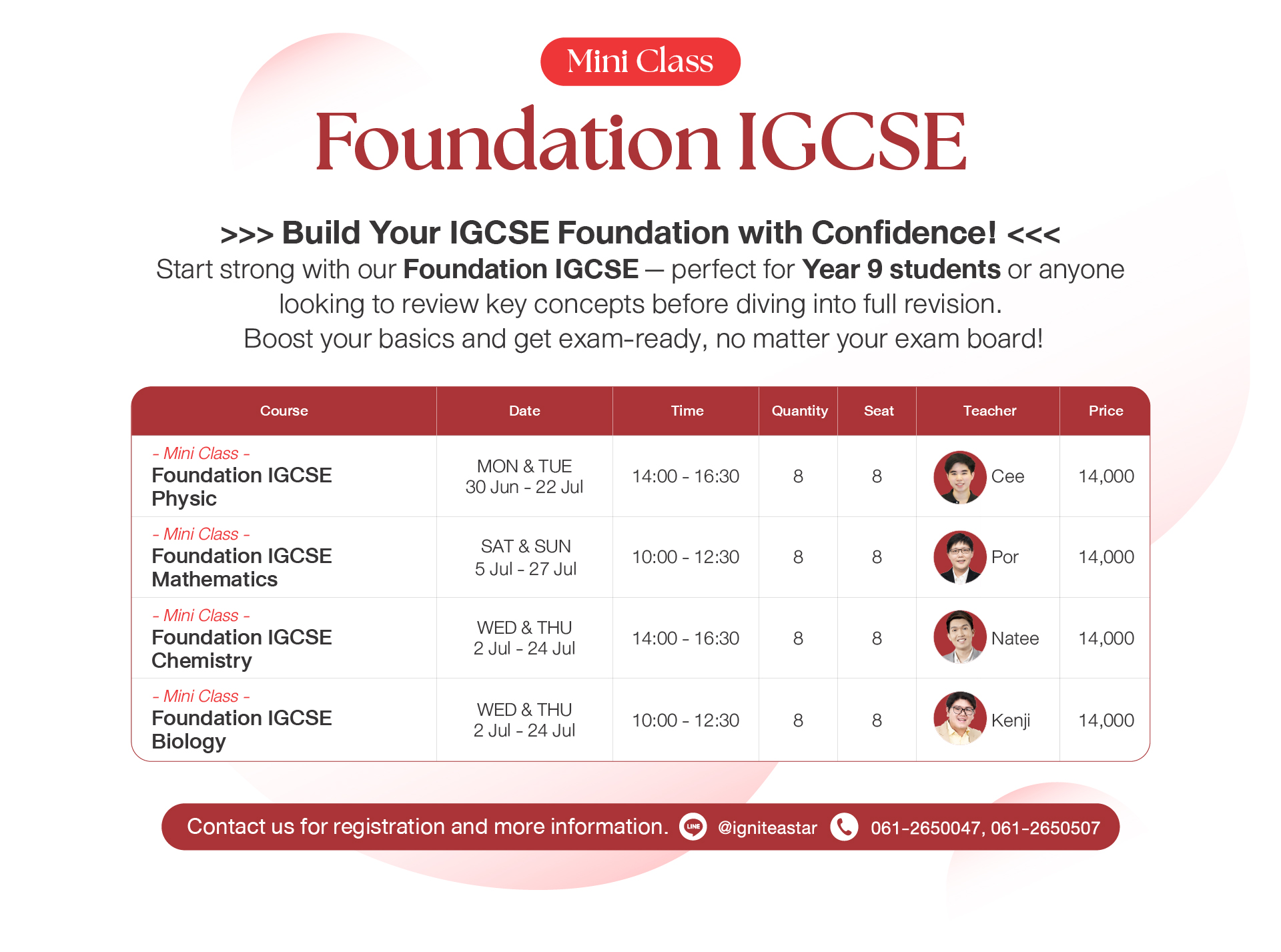 Foundation IGCSE - Mini Class - ignite A Star 2025