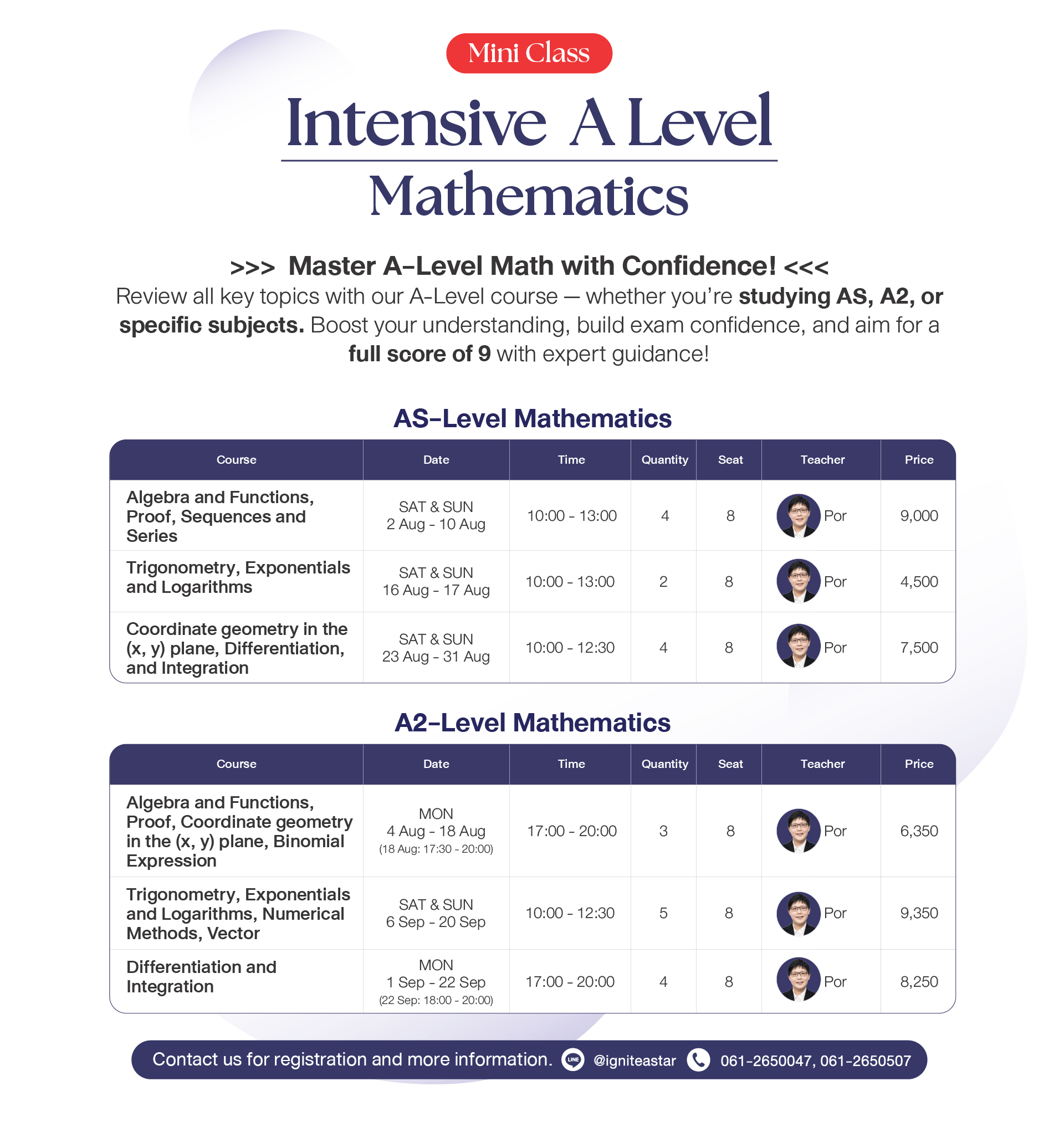 Intensive A Level - Mathematics - Mini Class - ignite A Star 2025